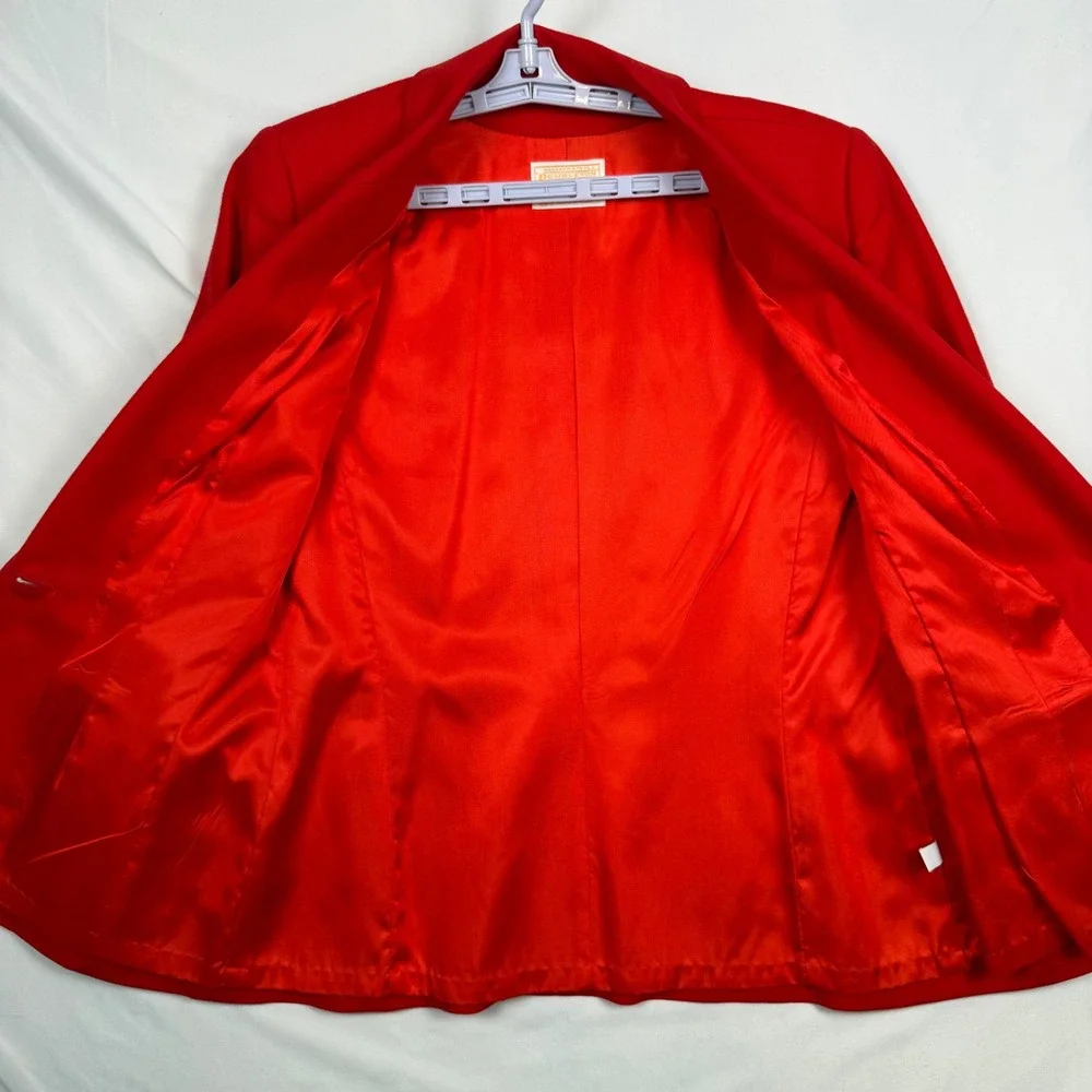 Pendleton Vintage Red 100% Virgin Wool Blazer Jacket Made in USA Single Button